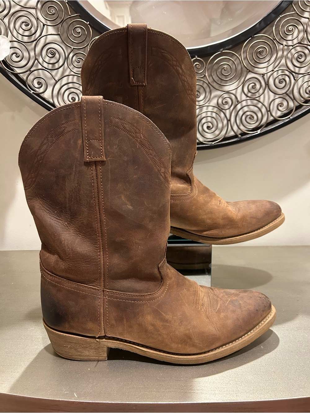 Masterson RB4000 Mens 14D Brown Leather Western Cowboy Boots Oil Resistant